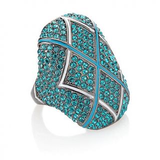 AKKAD Queen of Diamonds Crystal and Enamel Ring