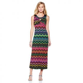 Slinky® Brand Sleeveless Maxi Dress with Beaded Trim