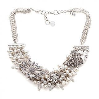 American Glamour Badgley Mischka Pearl 18 In Cluster Necklace