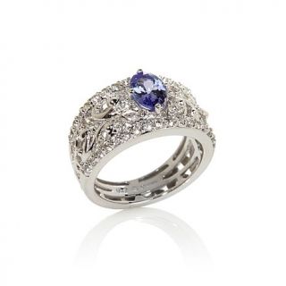 Victoria Wieck 1.34ct Tanzanite and White Topaz Sterling Silver Ring