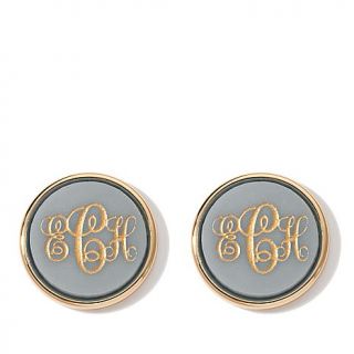 Moon and Lola Vineyard Engraved Disc Stud Earrings