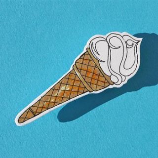ice cream cone brooch by adam regester art and illustration