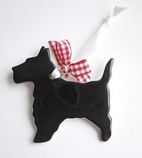 dog ceramic hanging by dimbleby ceramics