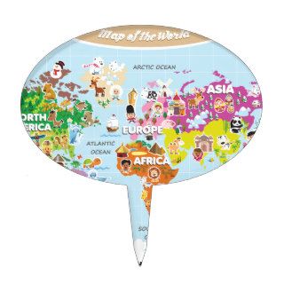 World Map For Kids   Cute and Fun Cake Toppers