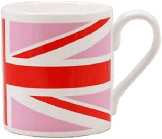 union jack china mug in various colourways by green rabbit
