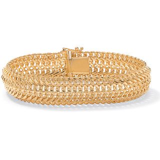 Toscana Collection 18k Yellow Gold over Sterling Silver Saduza Link Bracelet (14 mm) Palm Beach Jewelry Gold Overlay Bracelets