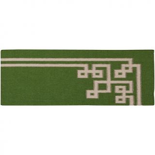 Surya Beth Lacefield Alameda Green Flat Weave Area Rug   2'6" x 8'