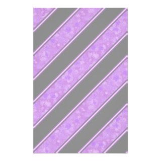 Purple Sponge Paint Stripes Personalized Stationery