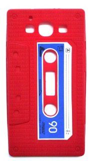 BUKIT CELL SAMSUNG GALAXY S3 III i9300 (Fits any carrier AT&T, VERIZON, SPRINT AND TMOBILE) RED Retro Cassette Tape Silicone Case Cover + Free WirelessGeeks247 Metallic Detachable Touch Screen STYLUS PEN with Anti Dust Plug Cell Phones & Accessori
