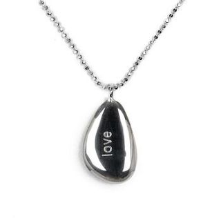 'love' pebble necklace by kiki's