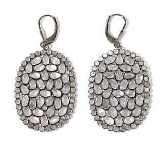 Treasures of India Rainbow Moonstone Sterling Silver Black Rhodium Earrings
