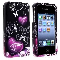 Black/ Purple Heart Snap on Case for Apple iPhone 4/ 4S BasAcc Cases & Holders