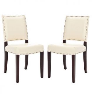 Safavieh Set of 2 James Side Chairs   Cream Leather