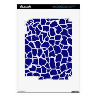 Dark Blue Giraffe Animal Print iPad 3 Decal