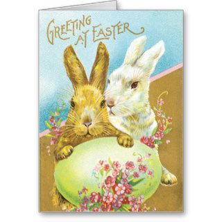 Vintage Easter Joys Card   Bunnies