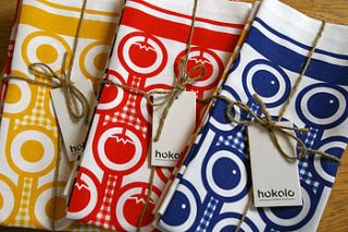 english breakfast pattern cotton tea towel by hokolo