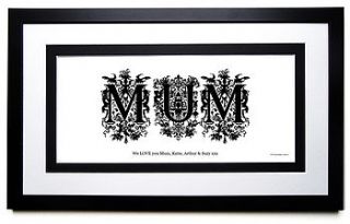 ornamental framed name by alphabet gifts