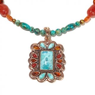 Studio Barse Multigemstone Copper Pendant with 18 1/2" Beaded Necklace