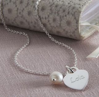 personalised tiny sterling silver heart charm necklace by hurleyburley junior