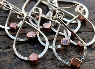 handmade copper and silver twist earrings by alison moore silver designs