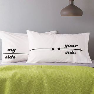 'my side your side' pillowcases by twisted twee homewares