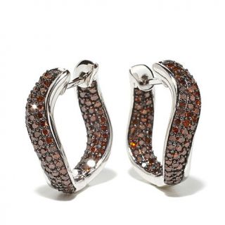 Colleen Lopez .99ct Colored Diamond Sterling Silver Hugger Hoop Earrings