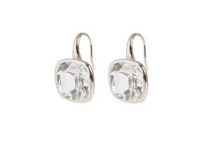 mahina white topaz cushion cut earrings by glacier jewellery