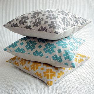 patterned linen cushion cover by silk & burg