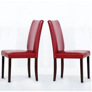 Warehouse of Tiffany Shino Red Faux Leather Dining Chairs (Set of 2) Warehouse of Tiffany Dining Chairs
