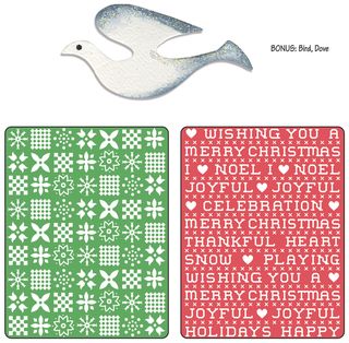 Sizzix Textured Impressions/Bonus Sizzlits By Basic Grey Nordic Holiday Sweater, Cross Stitch Set Sizzix Cutting & Embossing Dies