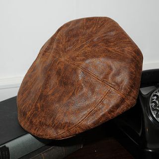 'milano' distressed leather cap by eureka and nash