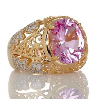 Victoria Wieck 5.3ct Absolute™ Oval Created Pink Sapphire and Pavé F