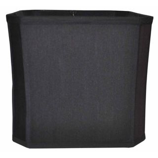Black Cut Square Corner Fabric Shade Table Lamps
