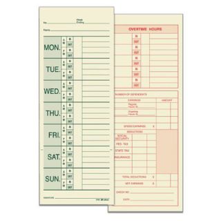 Adams Business Forms 2 Sided Named Days Weekly Time Card (Set of 1600)