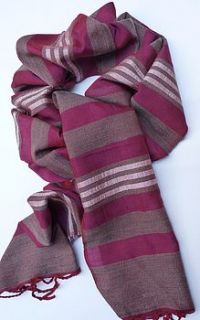 handwoven scarf plum and grey by alkina