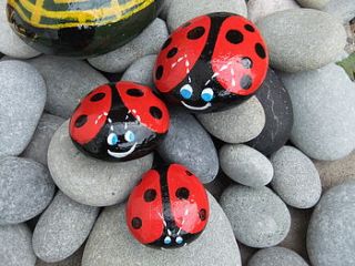 personalised ladybird pebbles by heart in art