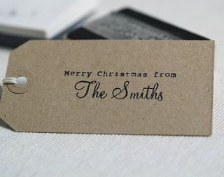 personalised 'merry christmas from' stamp by pretty rubber stamps