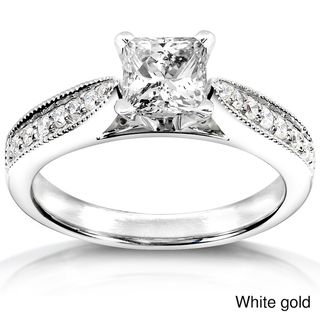 Annello   Anillo de compromiso de oro blanco 14 K con diamante de 7/8 ct peso total (H I, I1 I2) Annello Engagement Rings