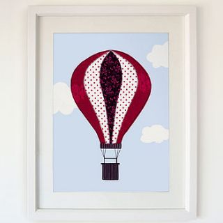 sale hot air balloon unframed print by jenny arnott cards & gifts