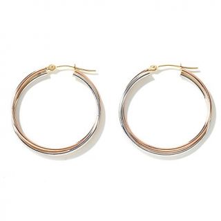 Michael Anthony Jewelry® 14K Gold 2 Tone Double Hoop Earrings   1 5/16&quo