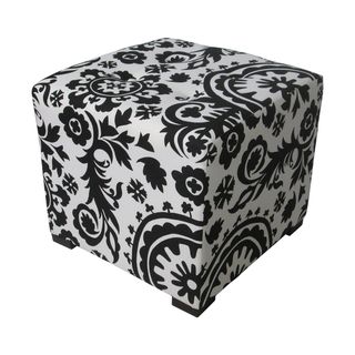 Sole Designs Black/ White Square Tufted Ottoman Sole Designs Ottomans