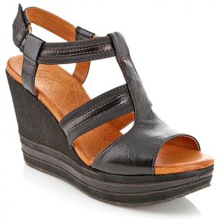 "Elise" Leather Platform Wedge Sandal