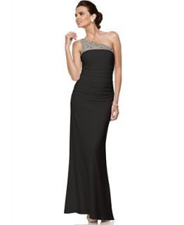 JS Boutique Dress, Beaded One Shoulder Black Gown   Dresses   Women