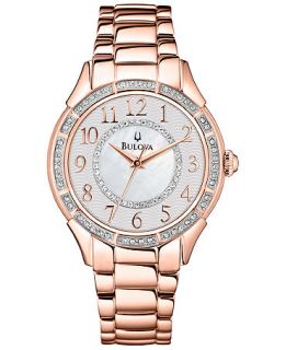 Bulova Womens Rose Gold Tone Stainless Steel Bracelet Watch 33mm 98L183   A Exclusive   Watches   Jewelry & Watches
