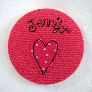 personalised love heart compact mirror by sew very english