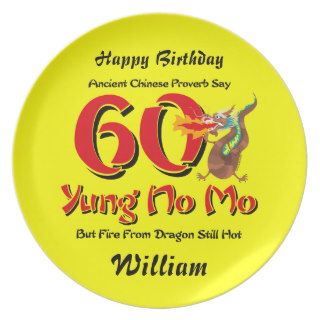 Yung No Mo 60th Birthday Dinner Plates