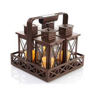 Improvements Set of 4 Solar Lanterns with Charging Tray