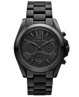 Michael Kors Womens Chronograph Bradshaw Black Ion Plated Stainless Steel Bracelet Watch 43mm MK5550   Watches   Jewelry & Watches