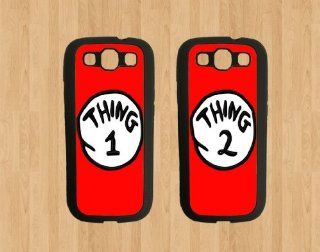 Red Thing 1 Dr Seuss Best Friends For Samsung Galaxy S3 Case Soft Rubber   Set of Two Cases (Black or White ) SHIP FROM CA Cell Phones & Accessories