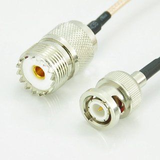 RF coaxial coax cable assembly BNC male to UHF female SO 239 SO239 6'' Computers & Accessories